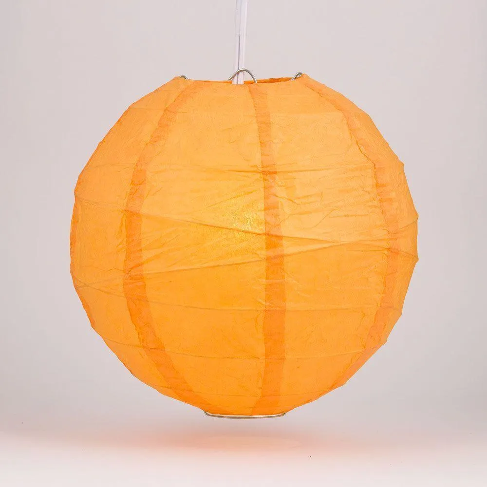 12 Inch Orange Free-Style Ribbing Round Paper Lantern