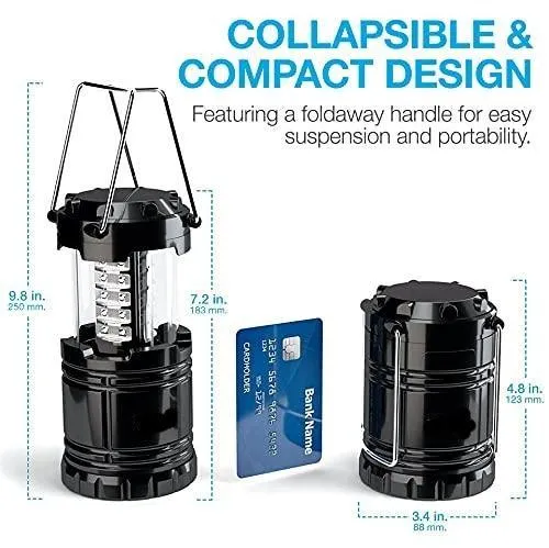 2 Pack LED Camping Lantern, Super Bright Portable Survival Lanterns