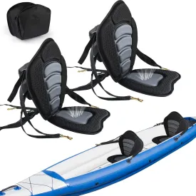 2 Pack of Kayak Seat with Back Support for Sit On Top,Kayak Seats with Detachable Storage Bag and 4 Adjustable Straps Great for Kayaking Canoe SUP Paddle Board - Black