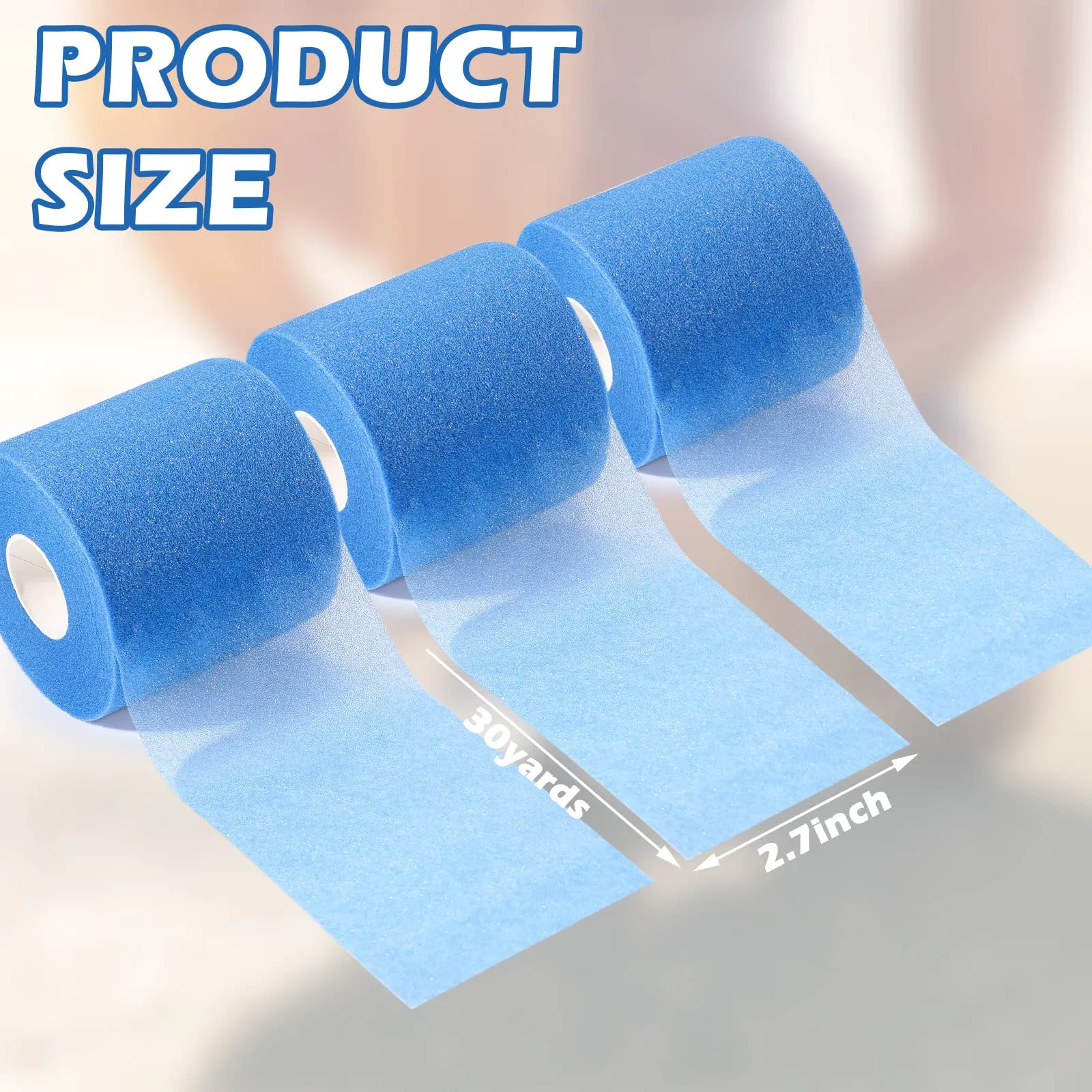 4 Pieces Foam Underwrap Athletic Foam Tape Sports Pre Wrap Athletic Tape for Ankles Wrists Hands and Knees(Blue,2.75 Inches x 30 Yards) Blue 2.75 Inch x 30 Yards