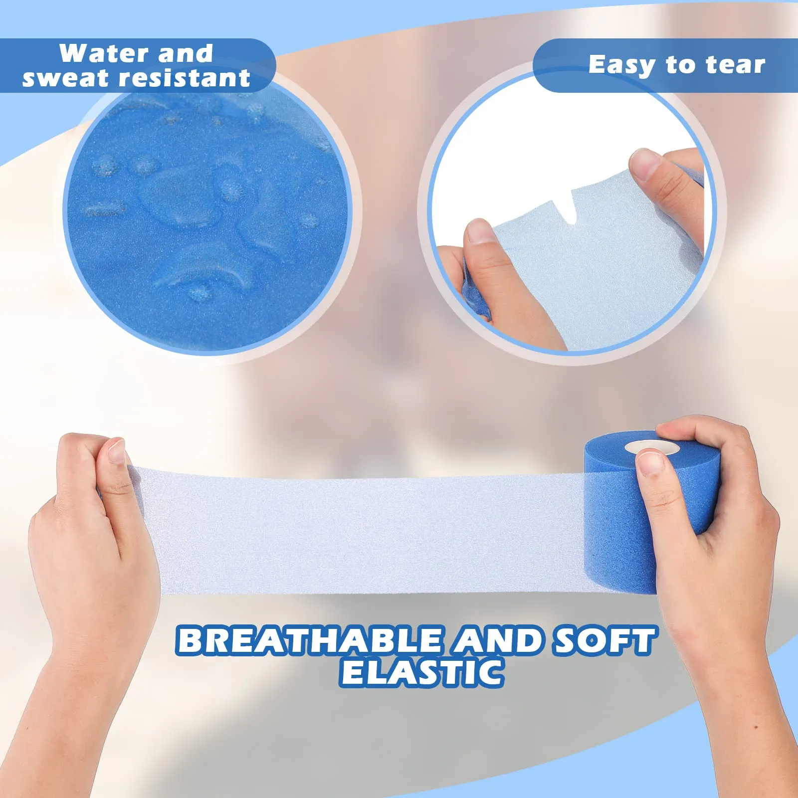 4 Pieces Foam Underwrap Athletic Foam Tape Sports Pre Wrap Athletic Tape for Ankles Wrists Hands and Knees(Blue,2.75 Inches x 30 Yards) Blue 2.75 Inch x 30 Yards