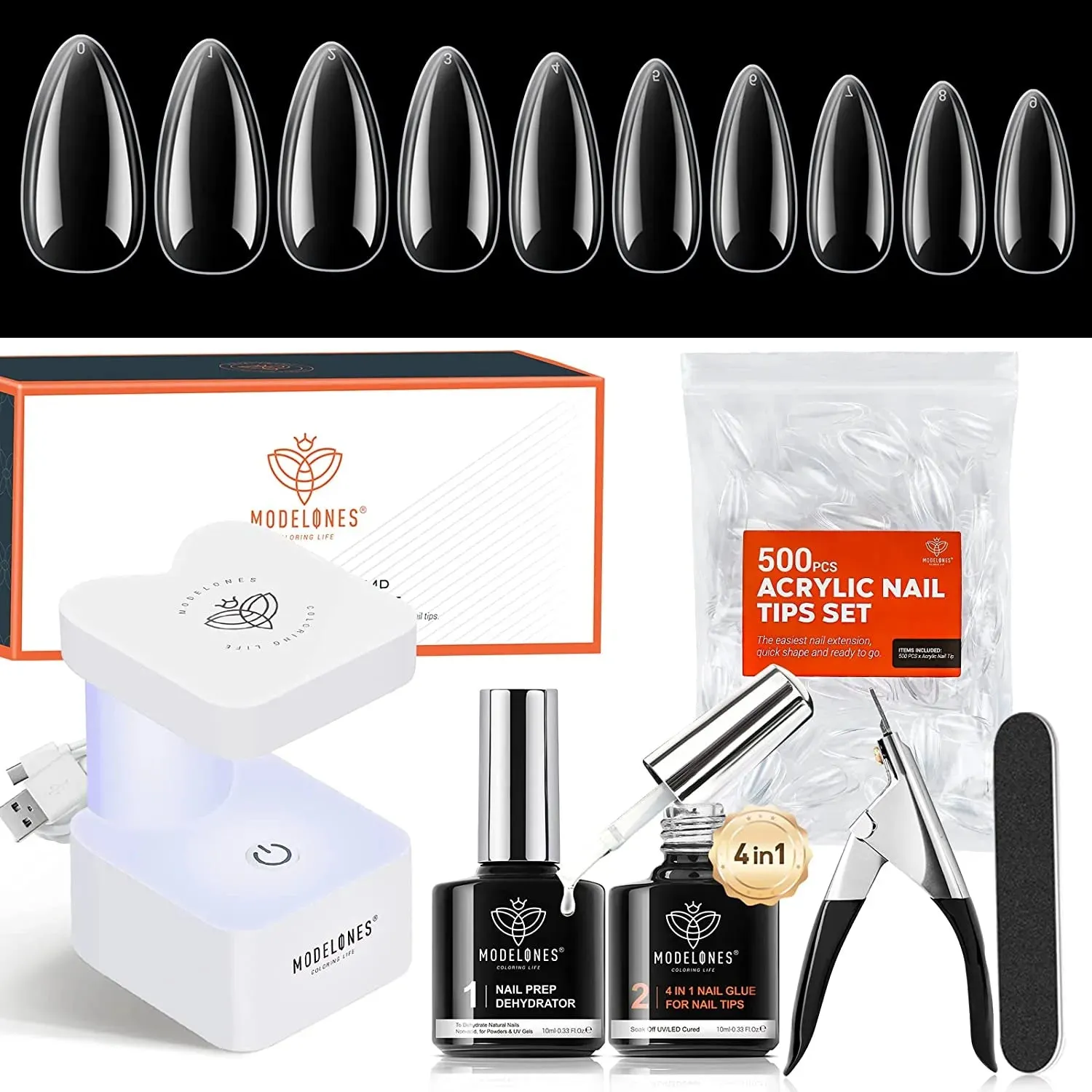 500Pcs Square Nail Art Tools All-In-One Kit