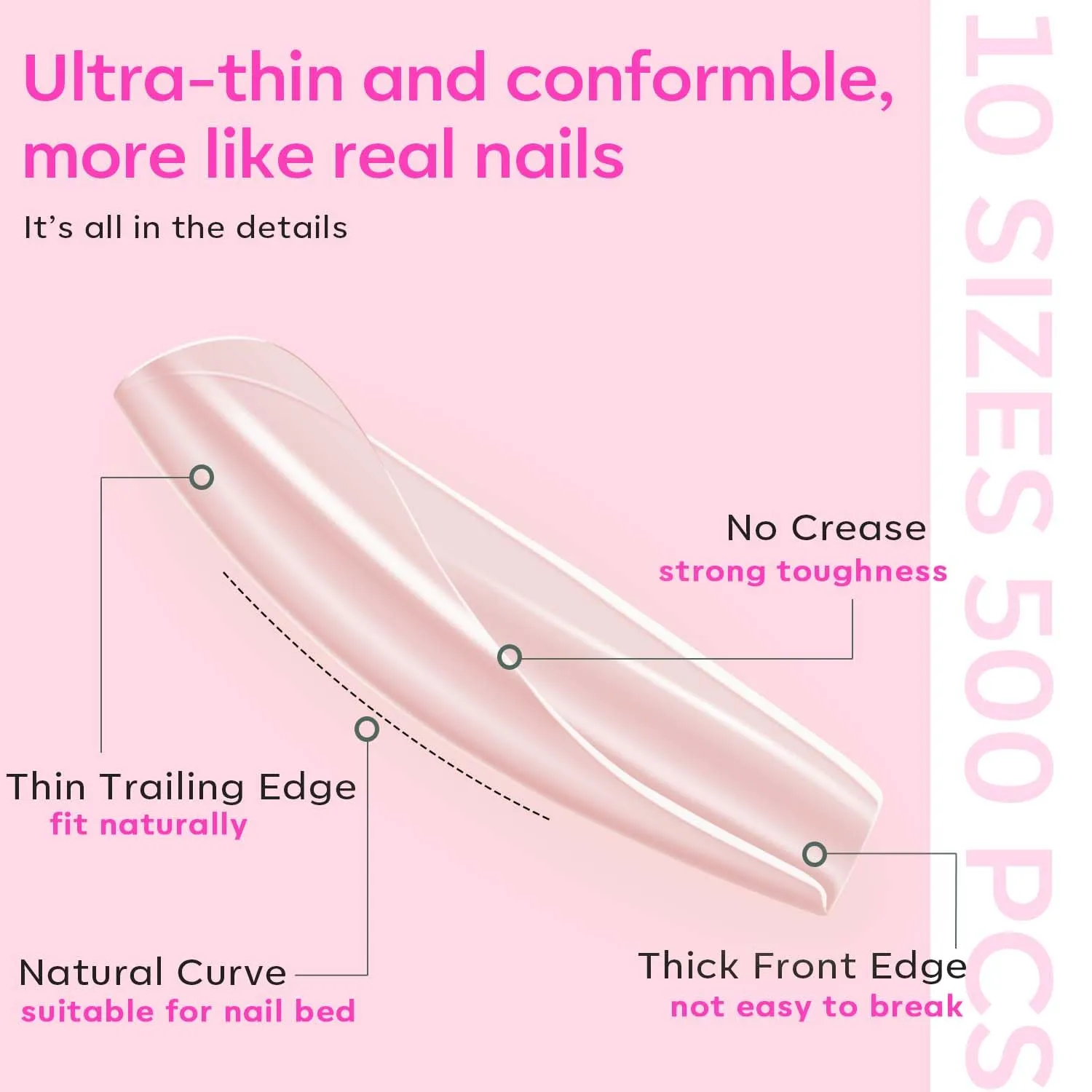 500Pcs Square Nail Art Tools All-In-One Kit
