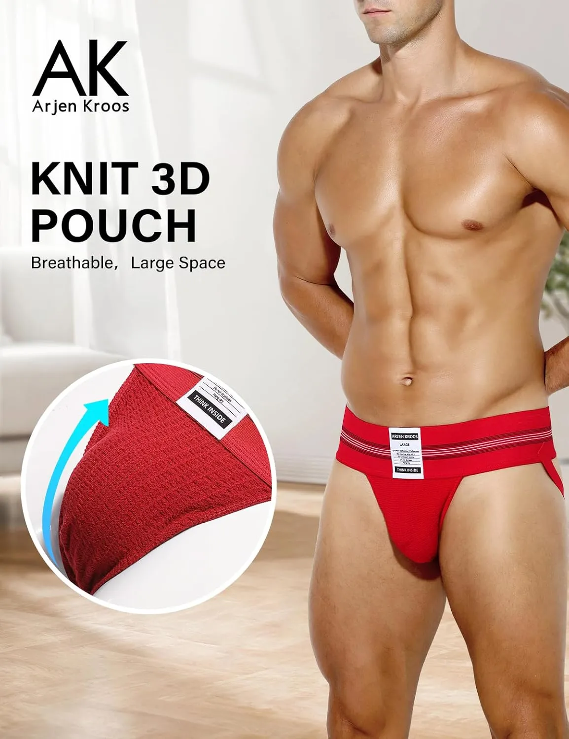 Arjen Kroos Men's Athletic Supporter Workout Running Jockstrap Underwear With Wide Band