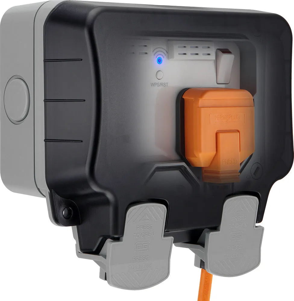 BG WP22WR-02 Weatherproof Nexus Storm 13A 2G Switched Socket with Wi-Fi Repeater