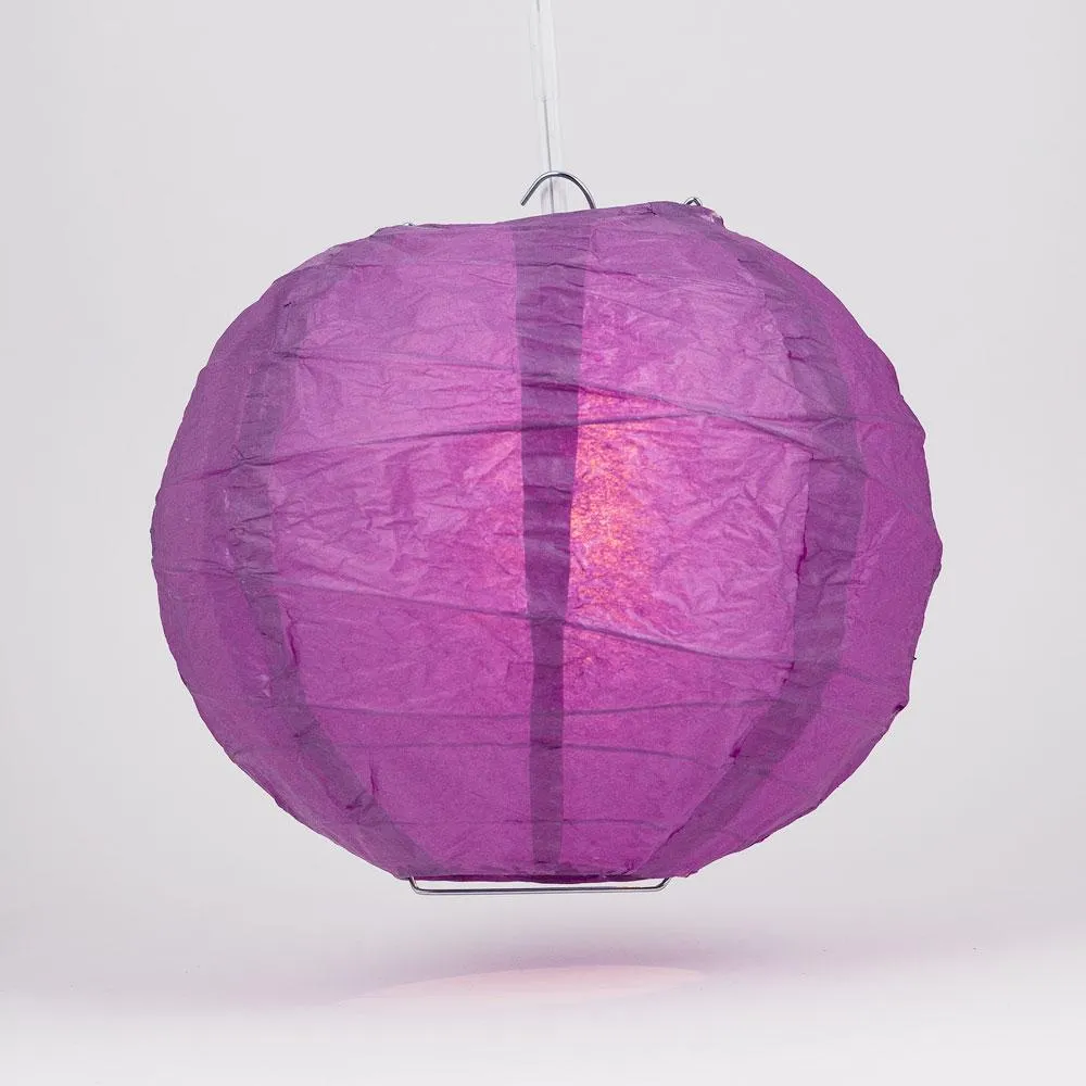 CLOSEOUT 5-Pack 20 Inch Violet / Orchid Free-Style Ribbing Round Paper Lantern