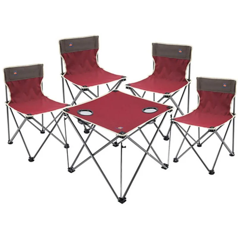 Grade 5 set 4 chairs   1 table Portable Lightweight Folding Hiking Camping Stool Seat Chair for Fishing Picnic BBQ