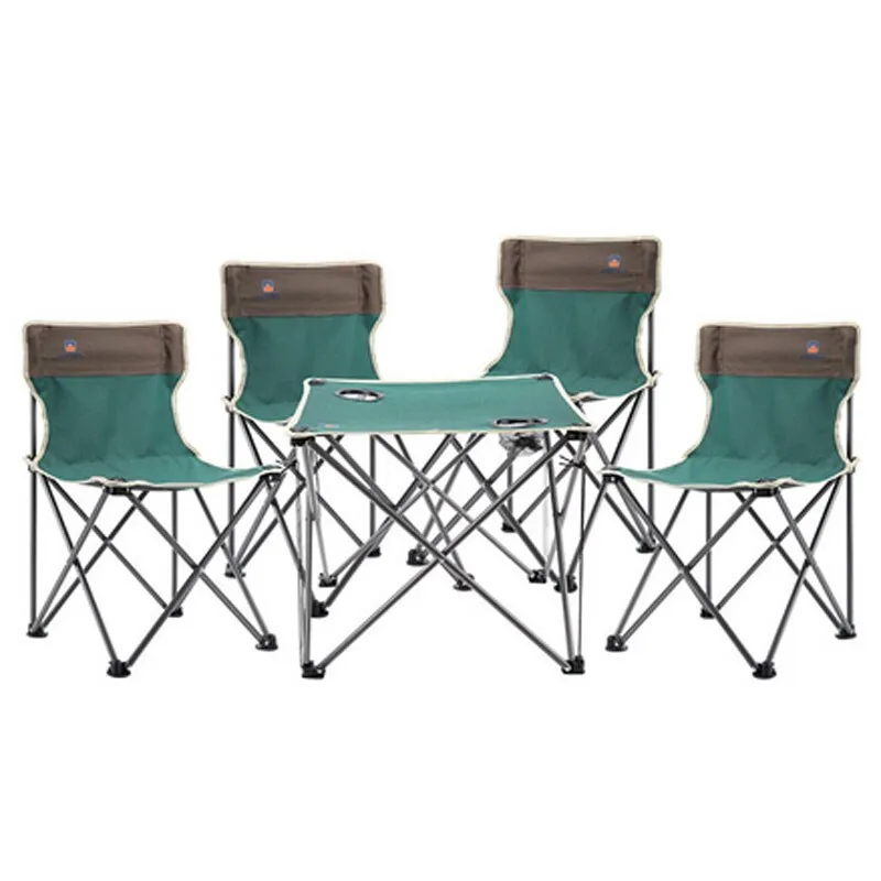 Grade 5 set 4 chairs   1 table Portable Lightweight Folding Hiking Camping Stool Seat Chair for Fishing Picnic BBQ