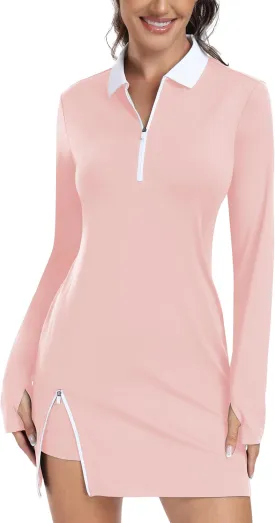 Hiverlay Tennis Dresses for Women with 2 Pockets Built in Shorts UPF 50  Golf Dress Workout Athletic Dresses