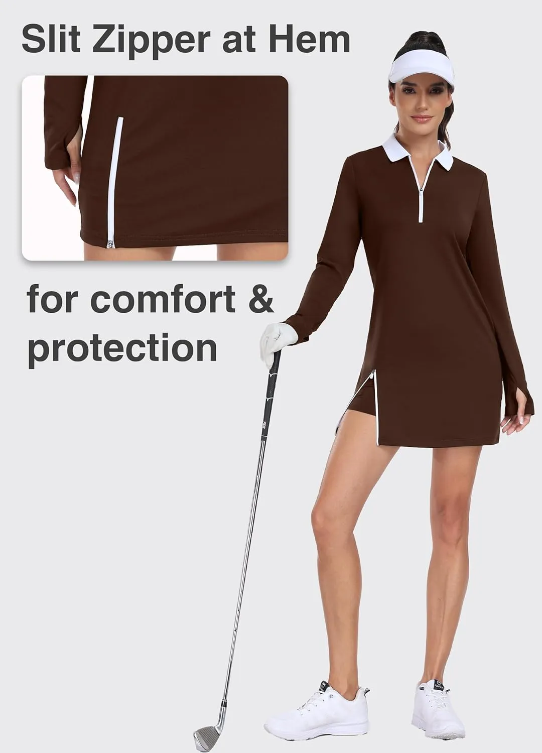 Hiverlay Tennis Dresses for Women with 2 Pockets Built in Shorts UPF 50  Golf Dress Workout Athletic Dresses