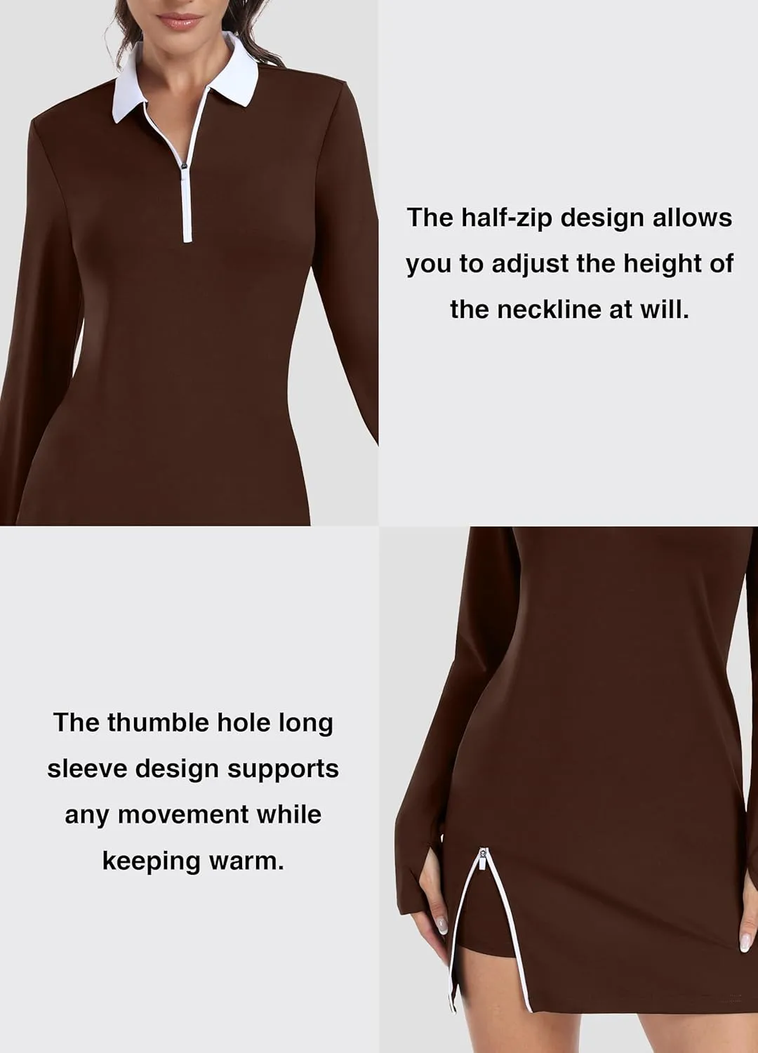Hiverlay Tennis Dresses for Women with 2 Pockets Built in Shorts UPF 50  Golf Dress Workout Athletic Dresses