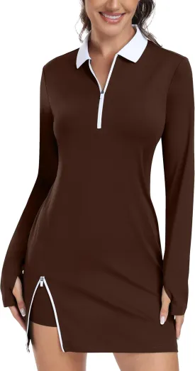 Hiverlay Tennis Dresses for Women with 2 Pockets Built in Shorts UPF 50  Golf Dress Workout Athletic Dresses