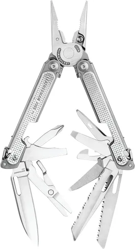 LEATHERMAN, FREE P4 Multitool with Magnetic Locking, One Size Hand Accessible Tools and Premium Nylon Sheath and Pocket Clip, Made in the USA