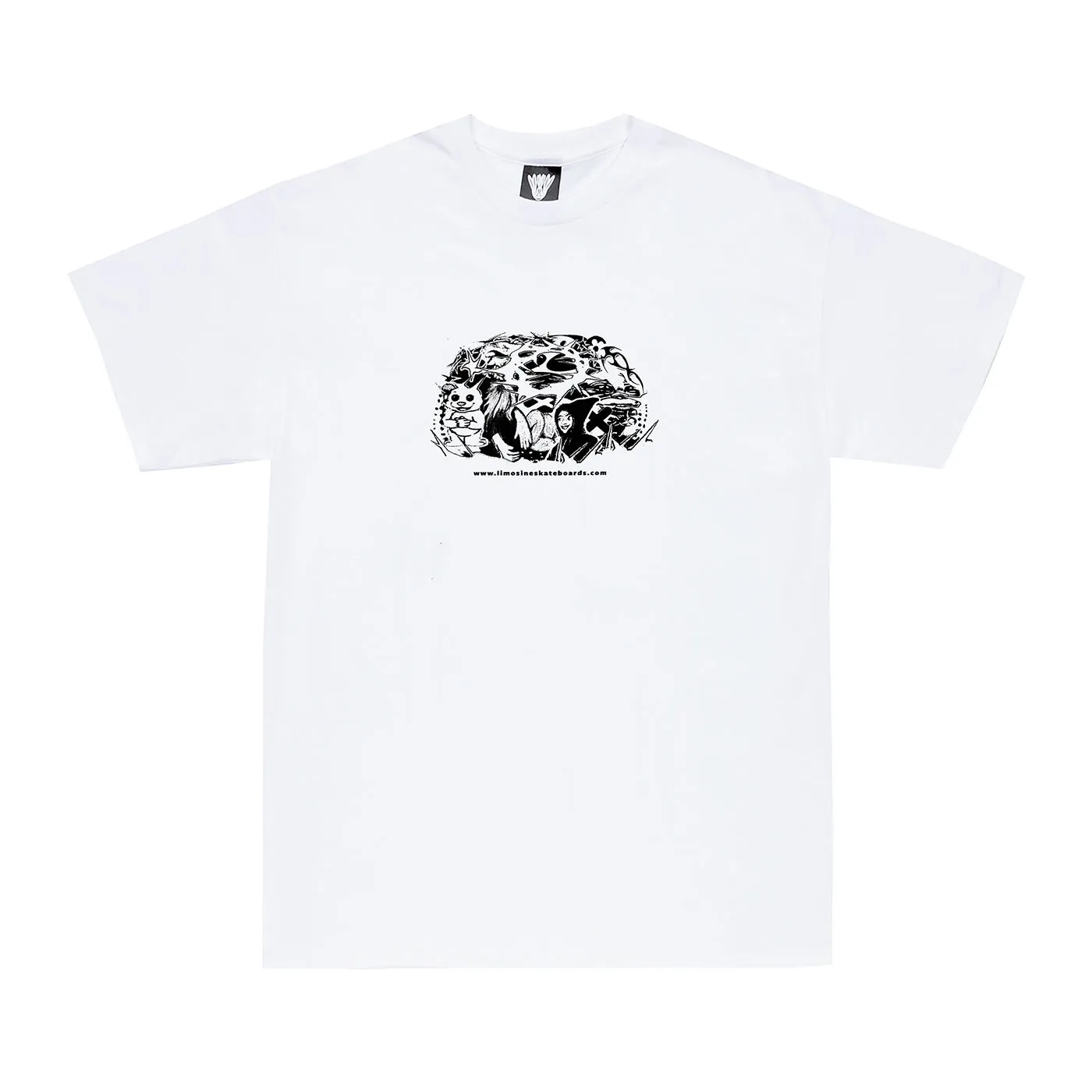Limosine Skateboards Brain Collage T Shirt - White