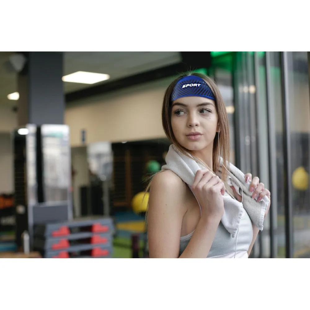 Moisture Wicking Active Headband For Sports, Workouts, Yoga & Running | Blue
