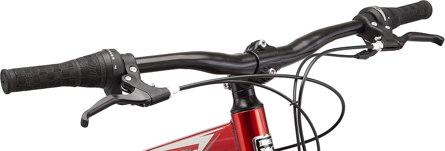 Mongoose Flatrock 21-Speed Hardtail Mountain Bike, 24 to 29-Inch Wheels, for Men Women Boys and Girls, Front Suspension, 14.5 to 18-Inch Aluminum Frame Options