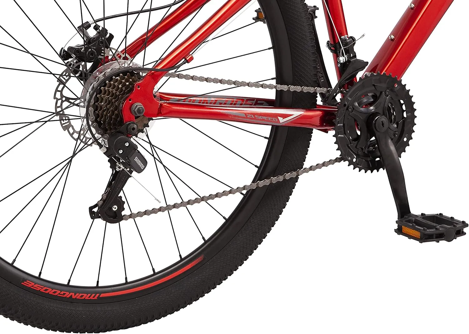 Mongoose Flatrock 21-Speed Hardtail Mountain Bike, 24 to 29-Inch Wheels, for Men Women Boys and Girls, Front Suspension, 14.5 to 18-Inch Aluminum Frame Options