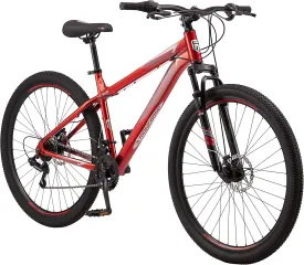 Mongoose Flatrock 21-Speed Hardtail Mountain Bike, 24 to 29-Inch Wheels, for Men Women Boys and Girls, Front Suspension, 14.5 to 18-Inch Aluminum Frame Options