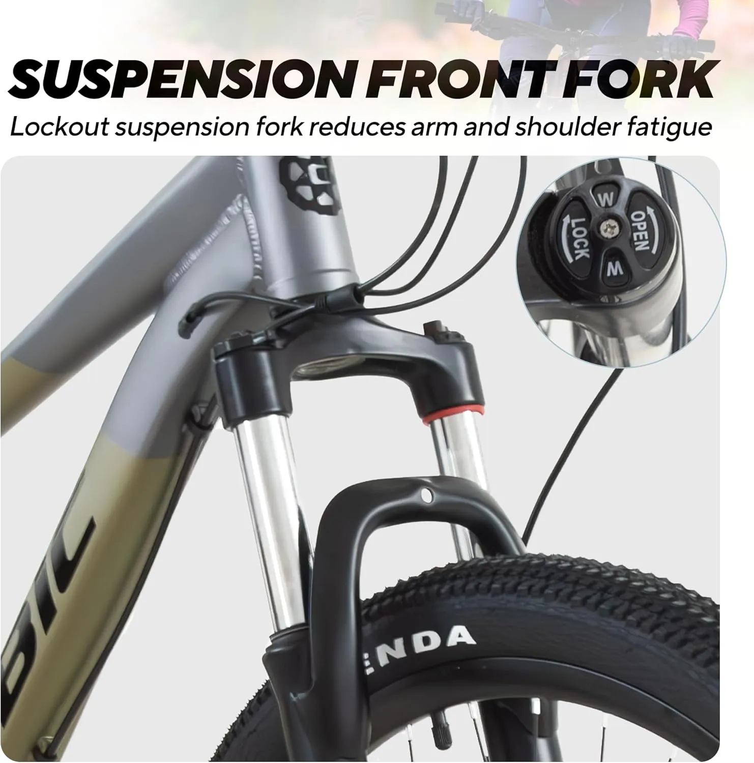 Mountain Bike 24/26 Inch, Front Suspension Mountain Bike, 21-Speed Disc, Youth/Adult Mens Womens Trail Commuter City Bicycles