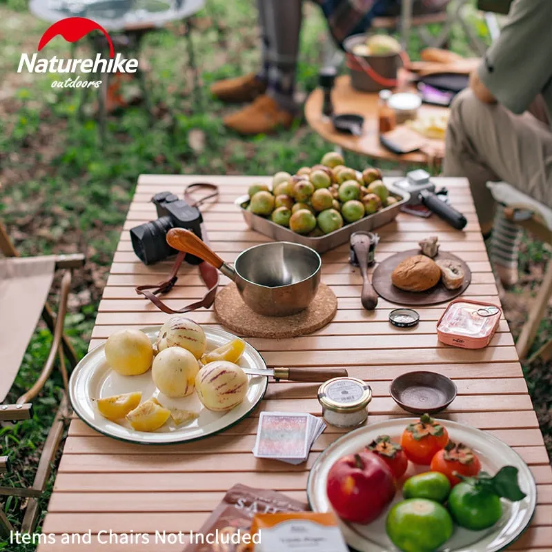 Naturehike Camping Table Folding Egg Roll Wooden Table 30kg Bearing Triangle Stable Garden Travel Hiking BBQ Accessories