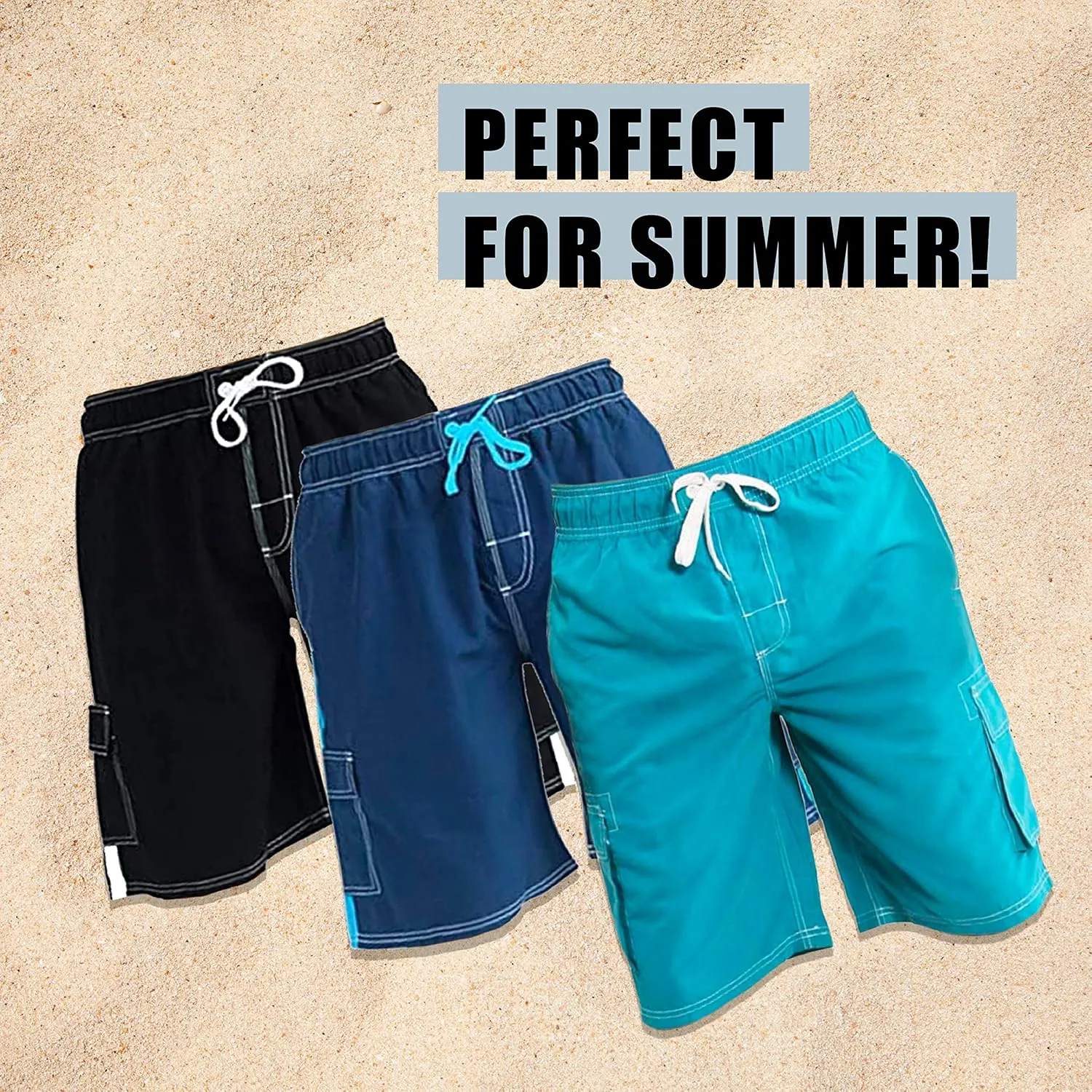 NORTY Mens Big Extended Size Swim Trunks - Mens Plus King Size Swimsuit Thru 5X