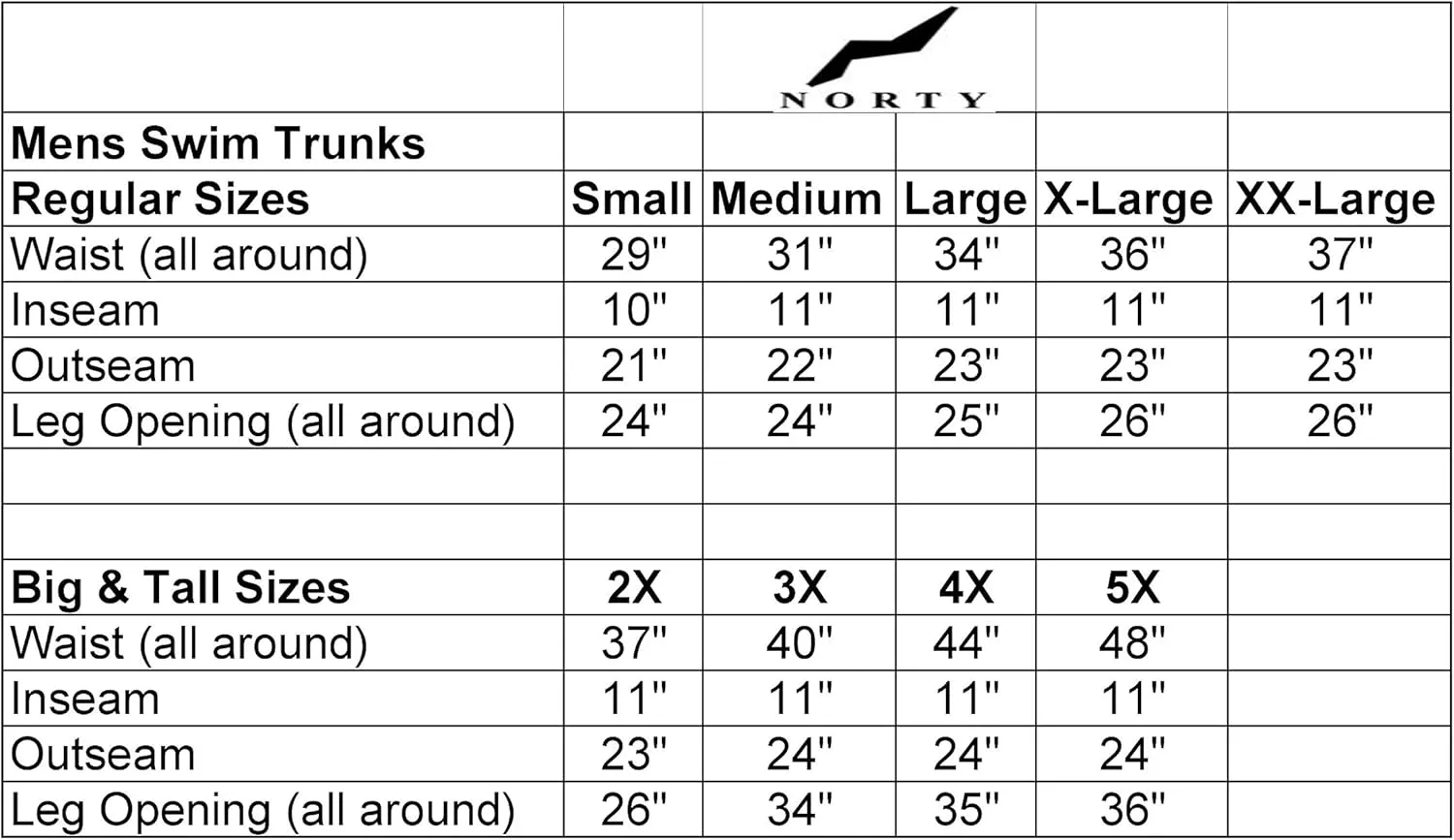 NORTY Mens Big Extended Size Swim Trunks - Mens Plus King Size Swimsuit Thru 5X