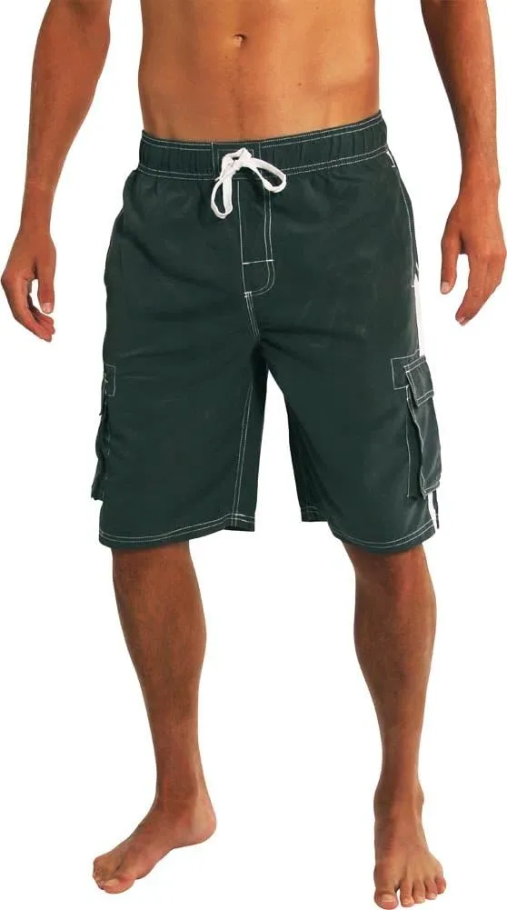 NORTY Mens Big Extended Size Swim Trunks - Mens Plus King Size Swimsuit Thru 5X