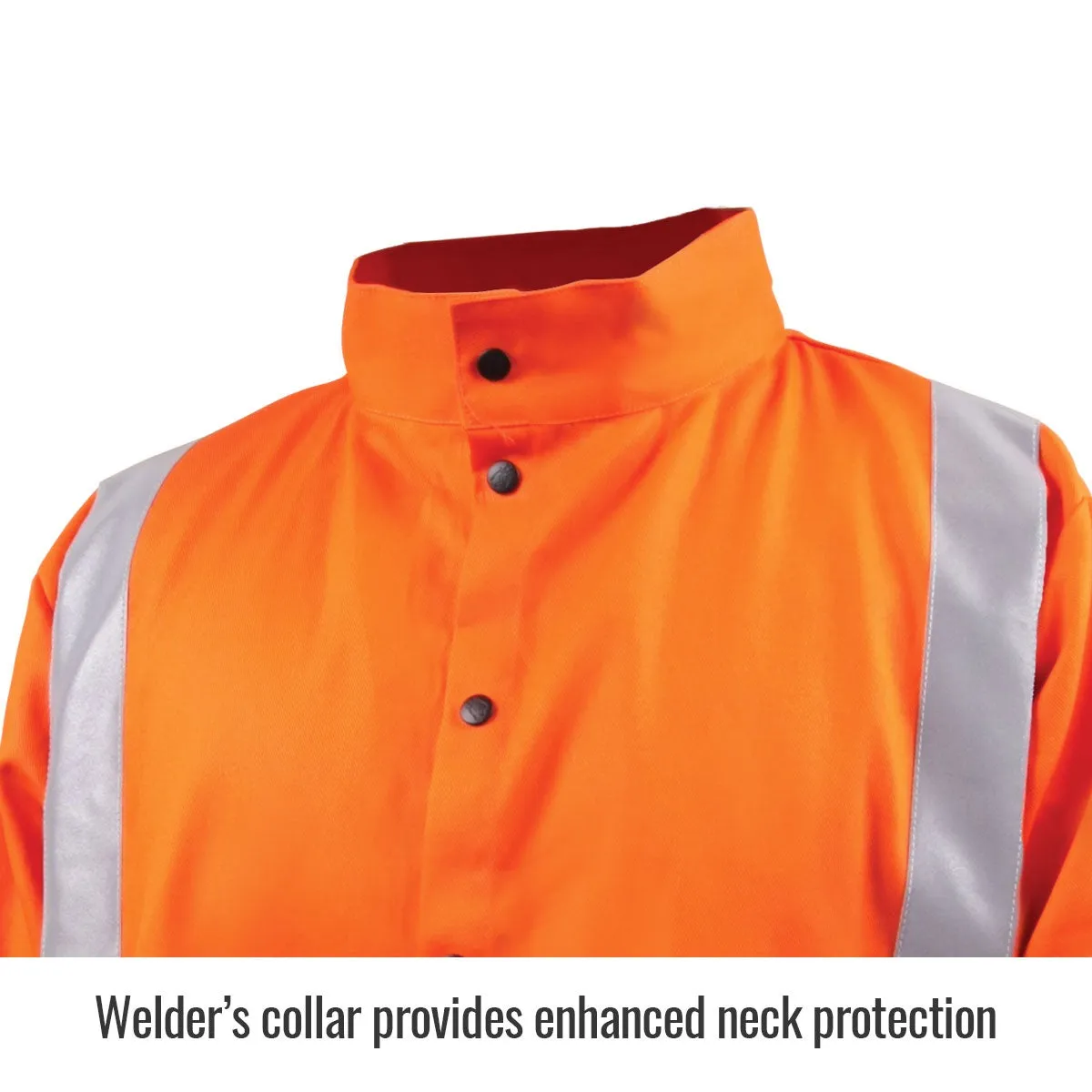 Revco Black Stallion 9oz Orange Safety Welding Jacket w/FR Reflective Tape (JF1012-OR)