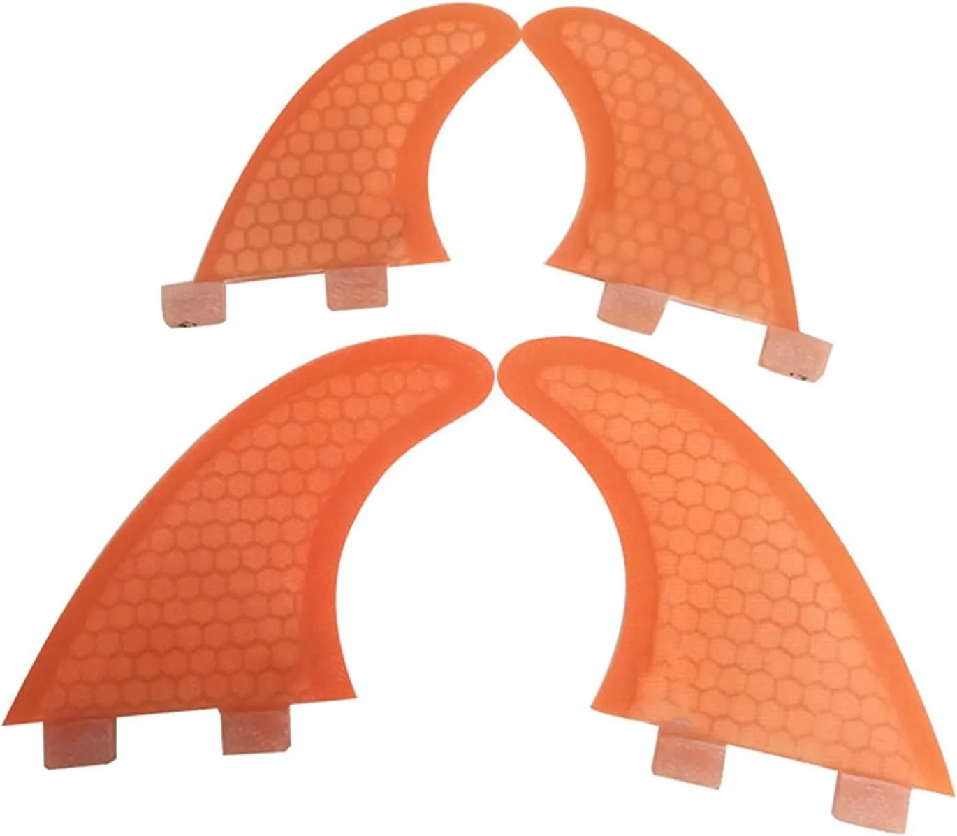 Surf SUP Fin 4Pcs Surf Fin Four-Piece Surfboard Tail Rudder Surfboard Fin Honeycomb Tail Rudder Fiberglass Fin for Longboard Surfboard Paddleboard (Blue G3 GL)