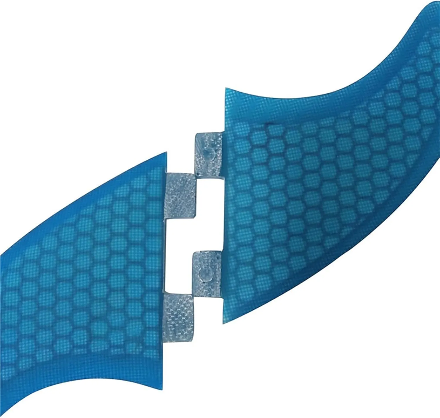 Surf SUP Fin 4Pcs Surf Fin Four-Piece Surfboard Tail Rudder Surfboard Fin Honeycomb Tail Rudder Fiberglass Fin for Longboard Surfboard Paddleboard (Blue G3 GL)