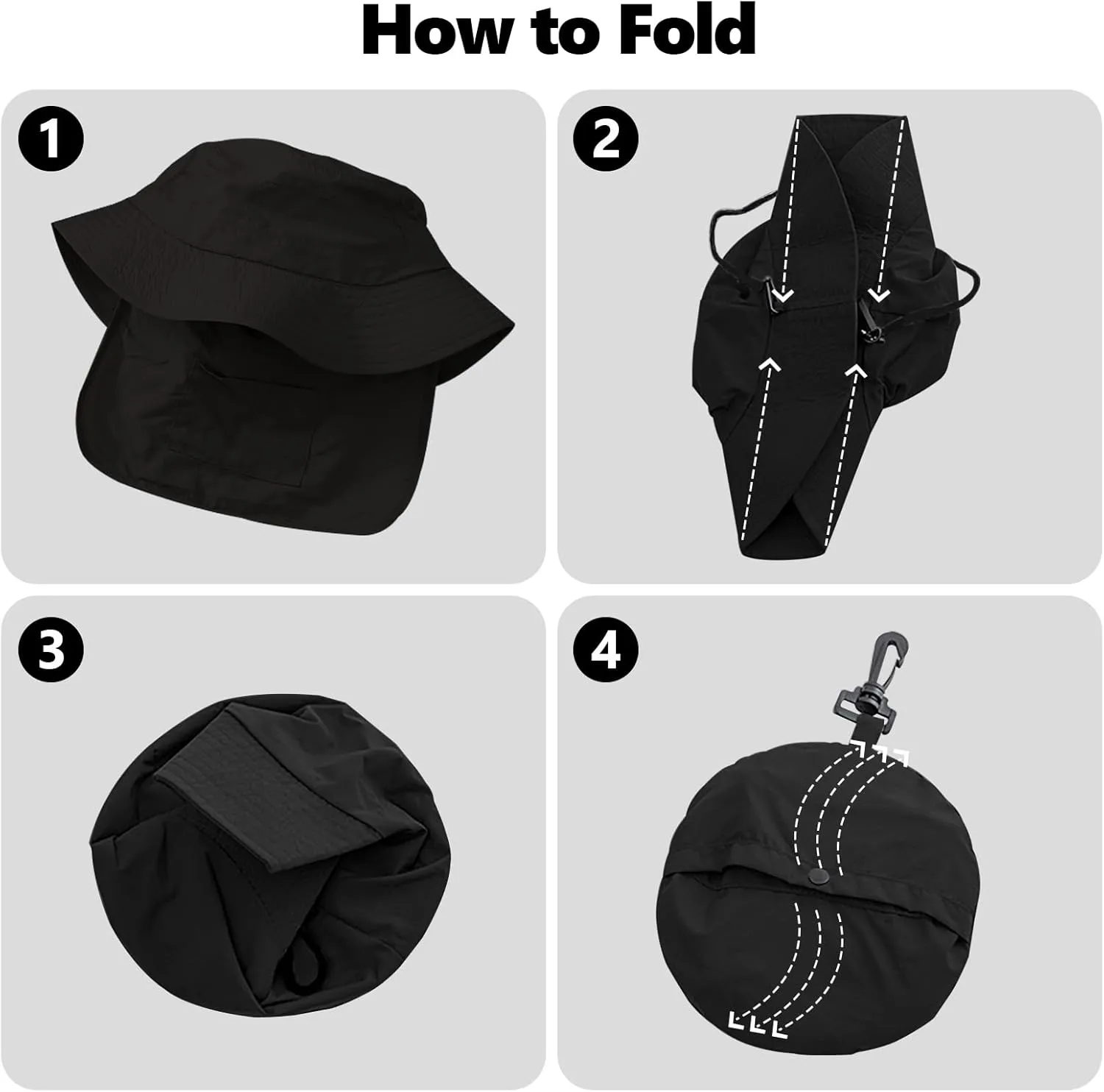 UPF 50 Unisex Waterproof Fishing Hat Wide Birm Bucket Hat UV Protection Boonie Hat