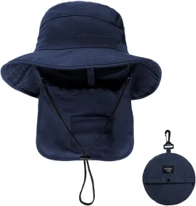 UPF 50 Unisex Waterproof Fishing Hat Wide Birm Bucket Hat UV Protection Boonie Hat