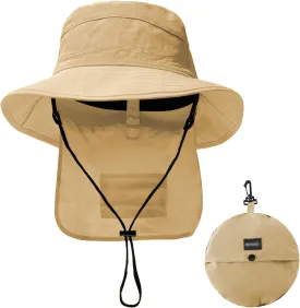 UPF 50 Unisex Waterproof Fishing Hat Wide Birm Bucket Hat UV Protection Boonie Hat