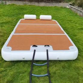 Water Floating Bed Dock, Inflatable Floating Platform, Water Yoga Mat, Fishing Inflatable Foldable Inflatable Floating Raft,4 * 4m/13 * 13ft