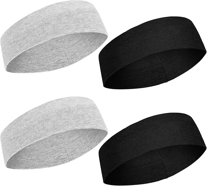 WLLHYF Kids Sports Headbands, 4 Pack Athletic Sweatbands Headband for Boys Camouflage Sport Headband Sweat Absorbing Elastic Hairband