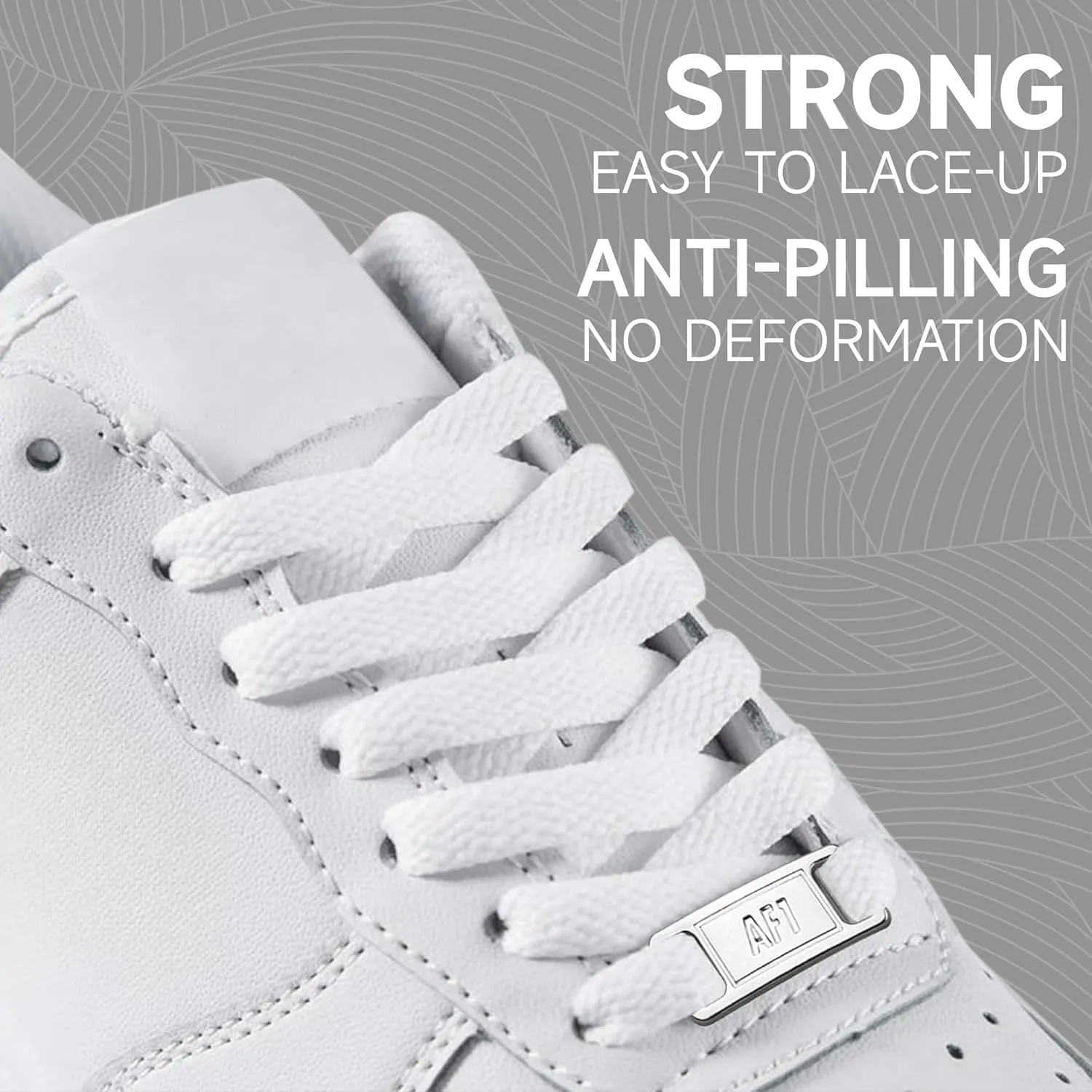 YLOKO Air Force 1 Original Laces with AF1 metal tags, 47-54 Flat Replacement Shoelaces for Air Force Ones Men Women Sneakers