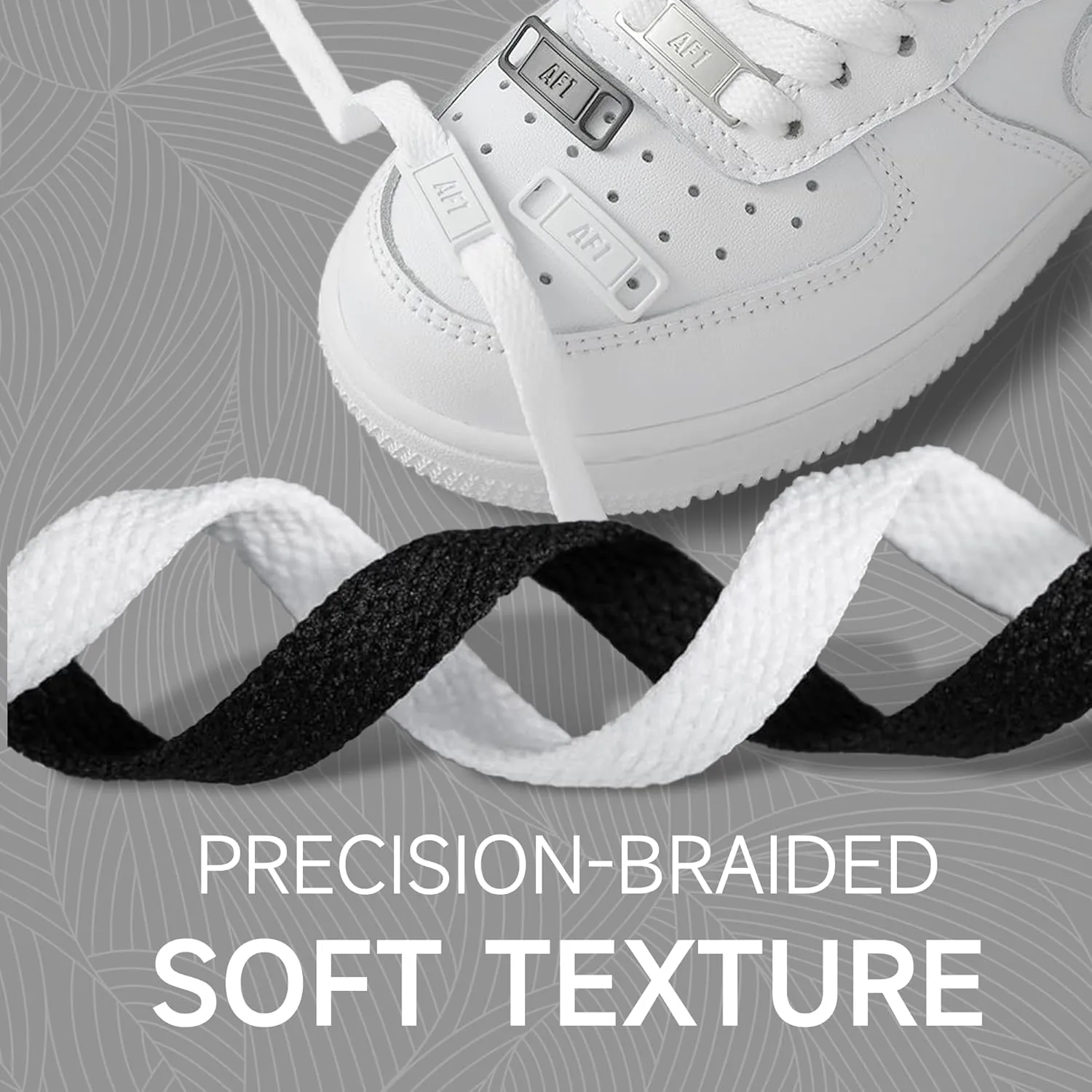 YLOKO Air Force 1 Original Laces with AF1 metal tags, 47-54 Flat Replacement Shoelaces for Air Force Ones Men Women Sneakers
