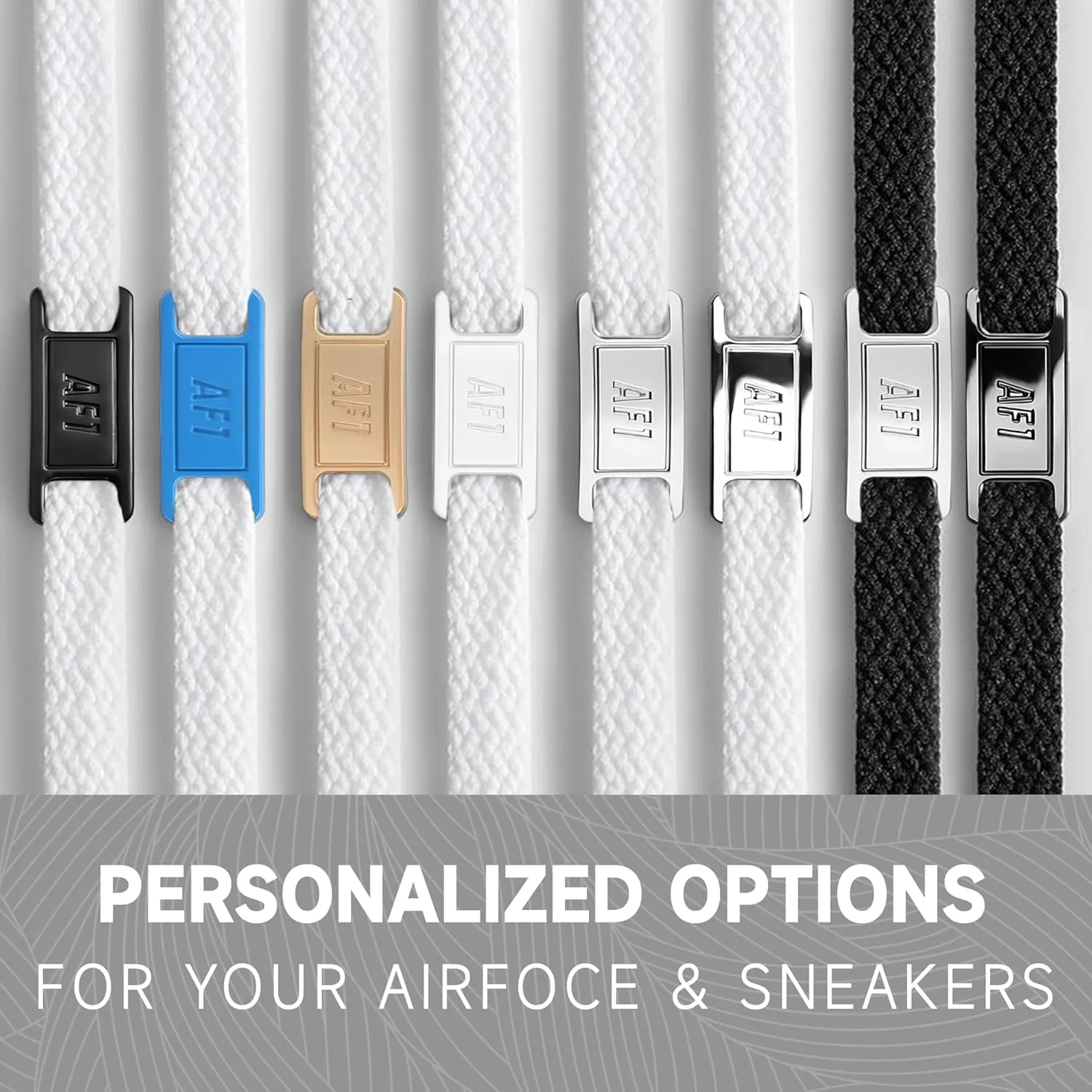 YLOKO Air Force 1 Original Laces with AF1 metal tags, 47-54 Flat Replacement Shoelaces for Air Force Ones Men Women Sneakers