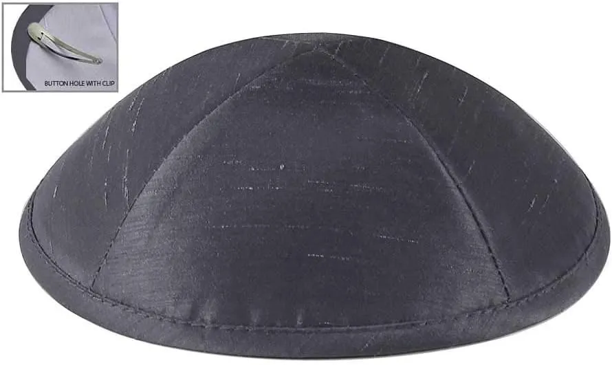 Zion Judaica Deluxe Raw Silk Kippot Bulk Packs or Single Kippah Includes Free Clips